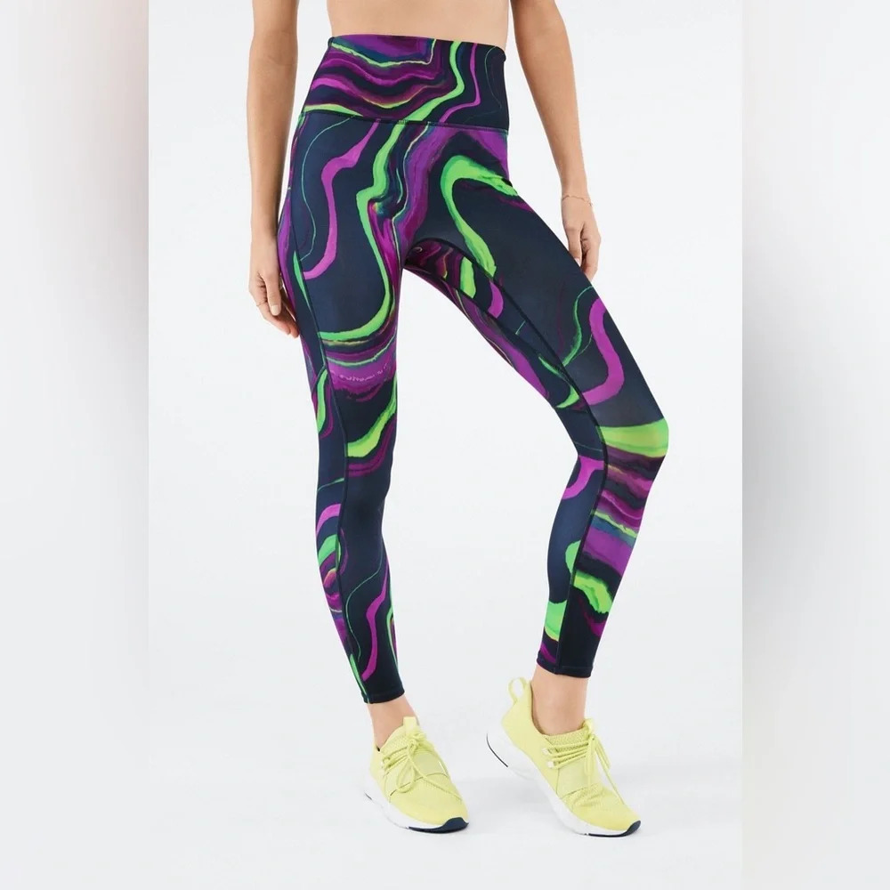 Fabletics Anywhere Motion365 High Waisted 7/8 Legging Small Running Pickleball